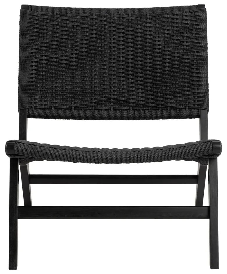 Fotoliu negru țesut Carson – Actona