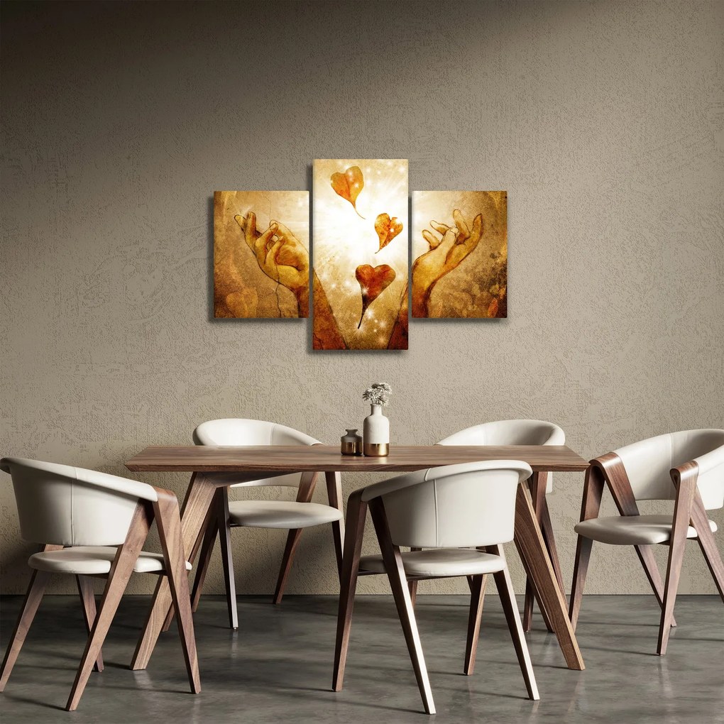 Tablou - pictura mâinilor pline de dragoste (90x60 cm)