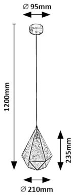 Lustră pe cablu Rabalux 72244 NORAH 1xE14/40W/230V albastru/auriu