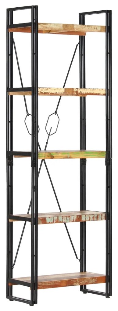 vidaXL Bibliotecă cu 5 rafturi, 60 x 30 x 180 cm, lemn masiv reciclat