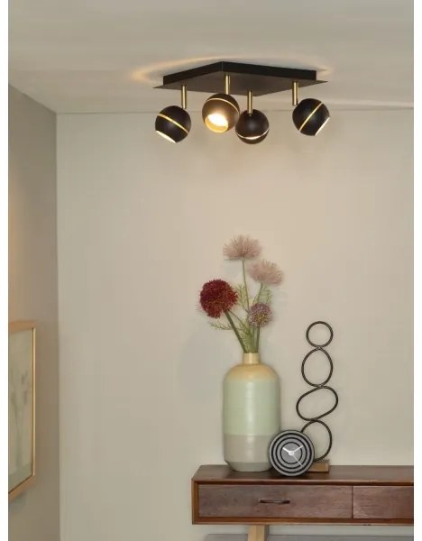 Lucide 77975/20/30 - LED lampa spot BINARI 4xLED/5W/230V negru