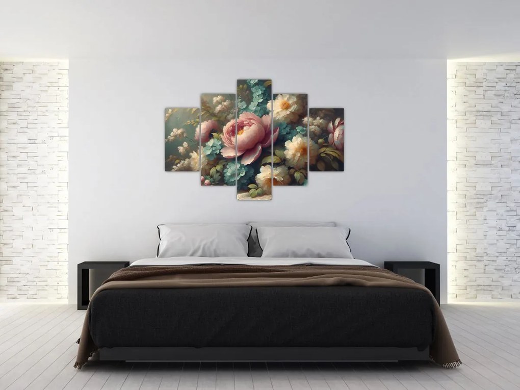 Tablou - Natură moartă cu flori - pictură (150x105 cm)