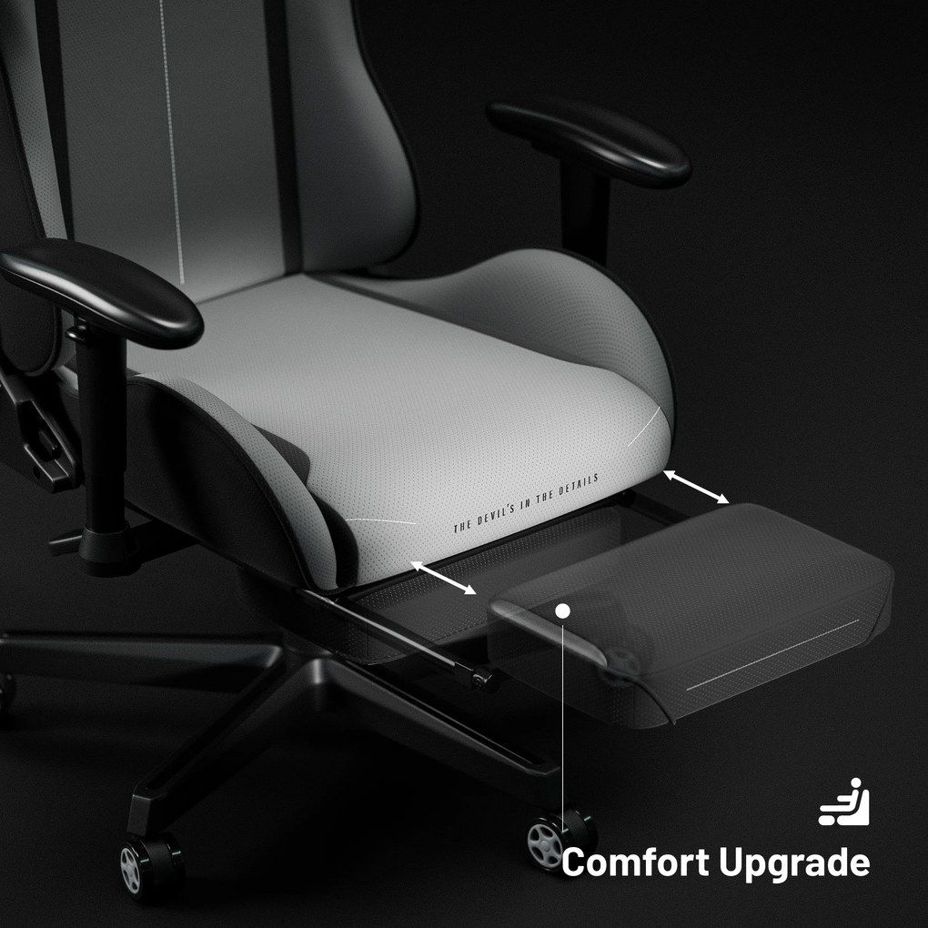 Scaun gaming Diablo X-Starter din țesătură gri