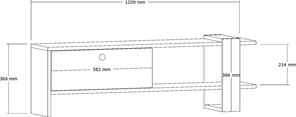 Comoda TV, Funda, alb si antracit, 120 cm