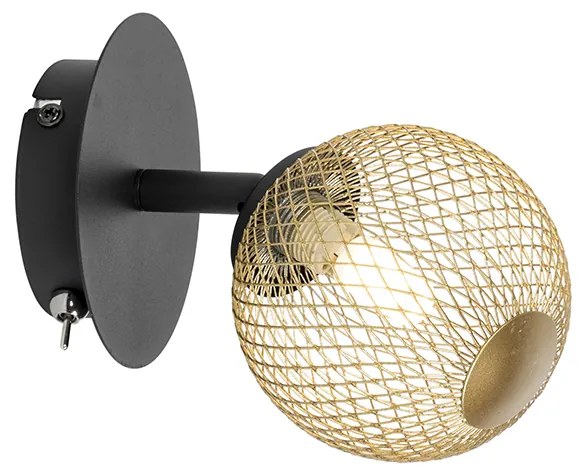 Spotlight negru cu auriu reglabil - Athens Wire