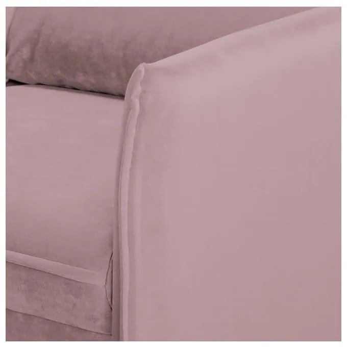 Canapea mov lavandă cu tapițerie din catifea 138 cm Juli – Ropez