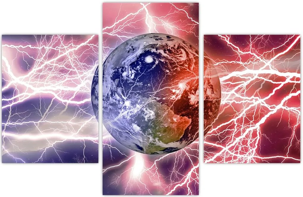 Tablou - Globul pământen în curenți (90x60 cm)