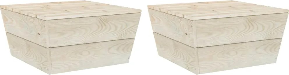 vidaXL Mese de grădină, 2 buc., 60 x 60 x 30 cm, lemn de molid tratat