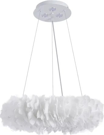 Brilagi - Lustră LED suspendată pe cablu FEATHER, 3x E27/40W/230V + 3x LED/3W, Ø 40 cm, albă