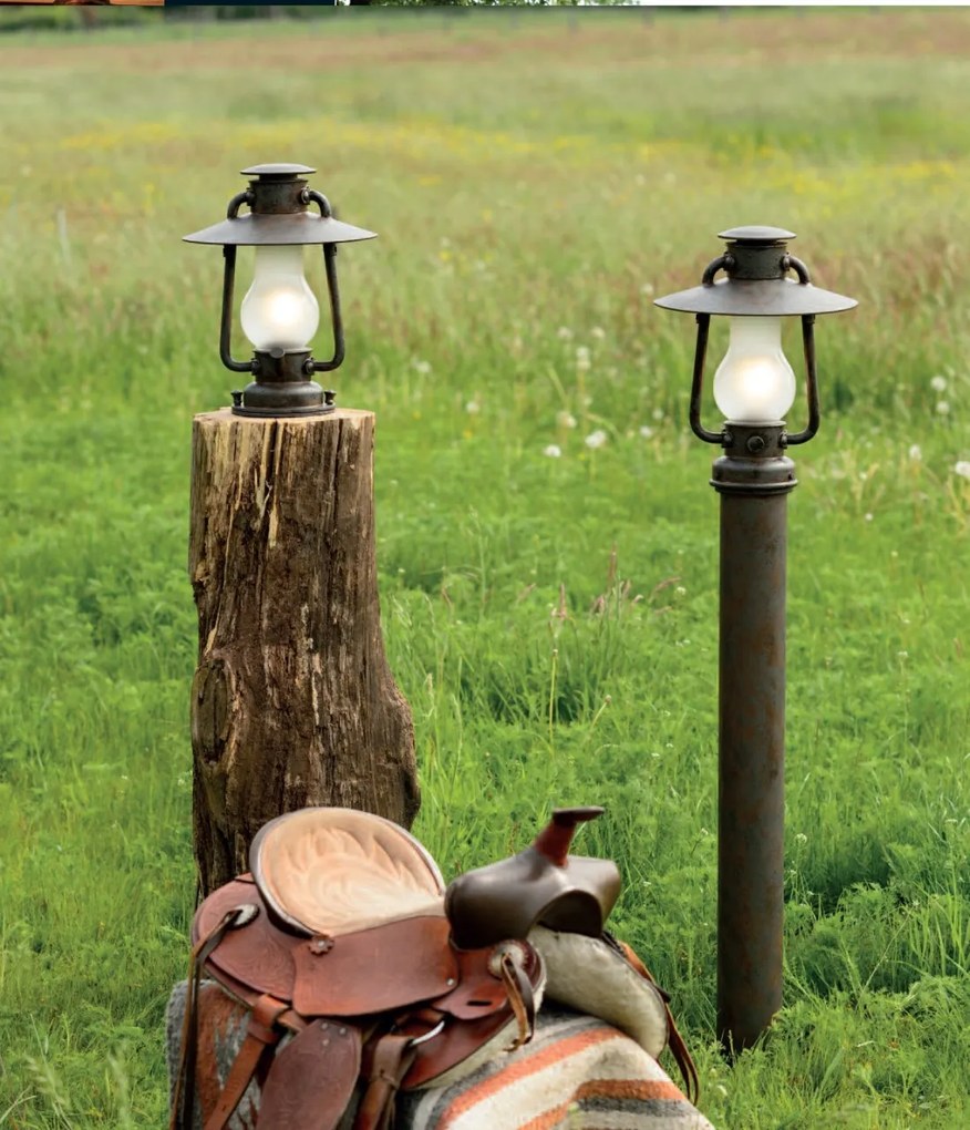 Stalp design rustic iluminat exterior din fier forjat, inaltime 130cm, AL 6590