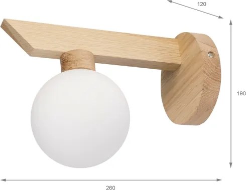 Aplica de perete ANTONIO 1xG9/5W/230V stejar/alb