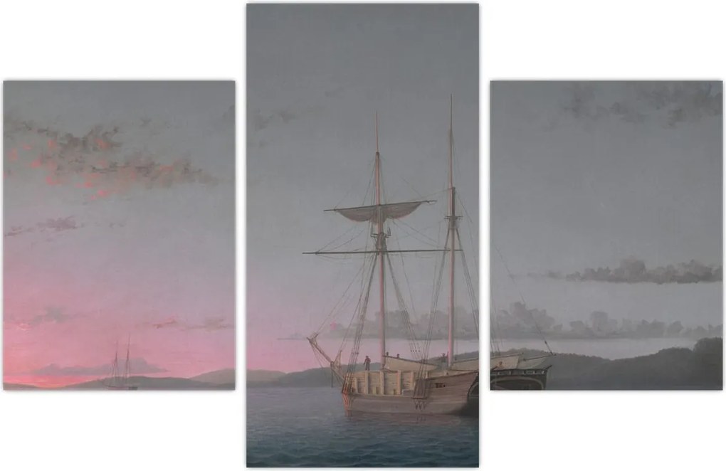 Tablou - Fitz Henry Lane, Lumber Schooners at Evening on Penobscot Bay, reproducere (90x60 cm)