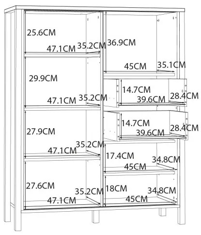 Comoda Bar Justyna Stejar Mauvella Si Negru, 103.4 Cm