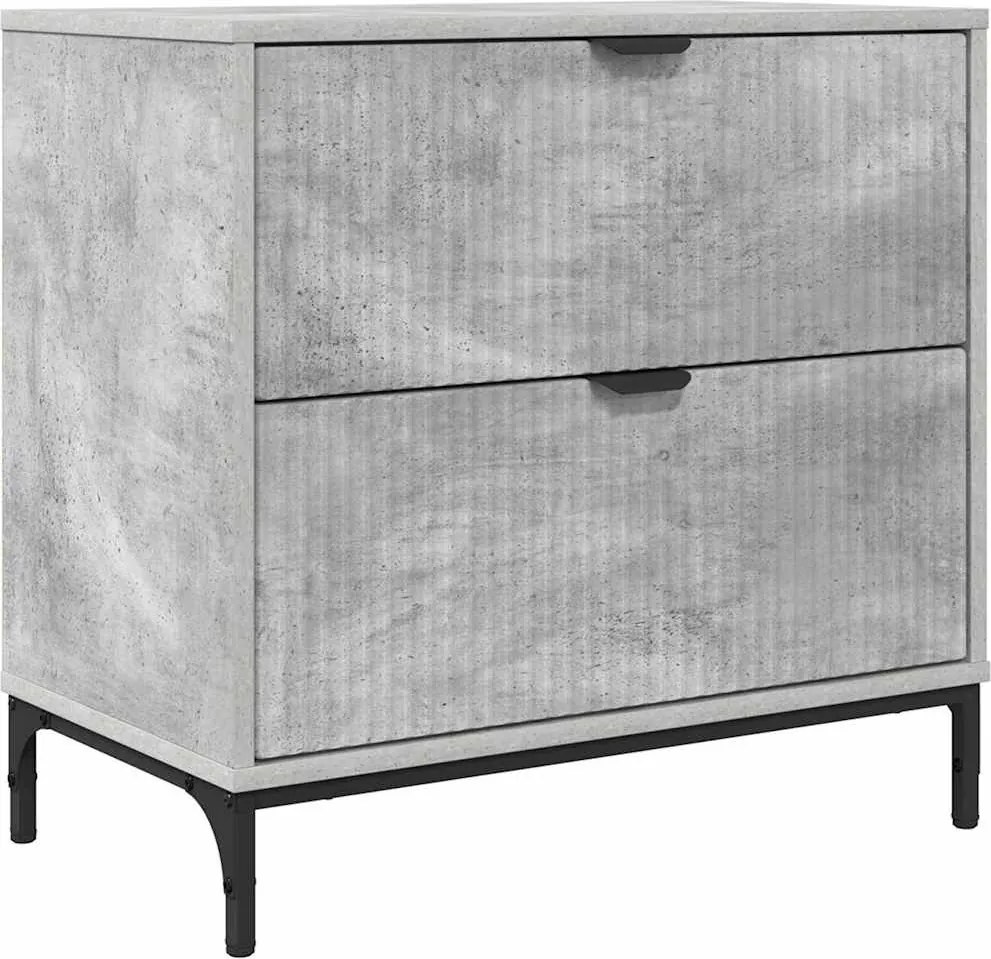 vidaXL Noptieră cu sertar Gri beton 63.5 x 36 x 61 cm Lemn compozit