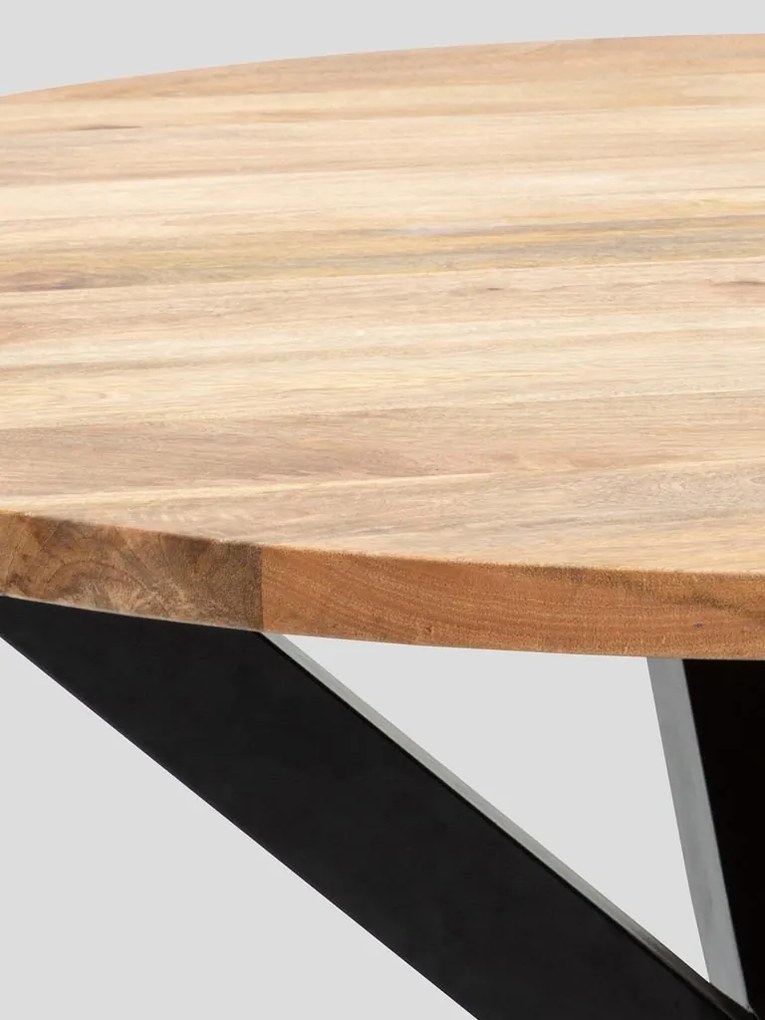 Masa dining, rotunda, din lemn de mango, Criss Cross