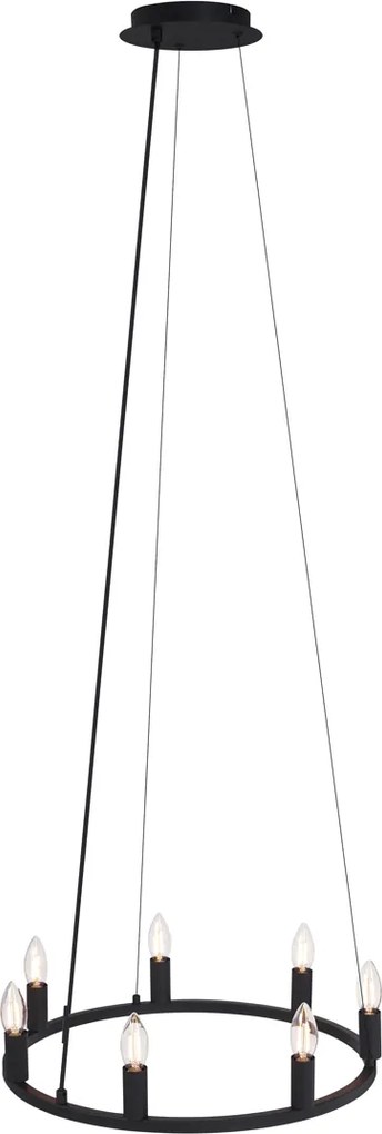 Lampa suspendată inteligentă neagră cu 7 lumini, inclusiv WiFi C35 - Knight