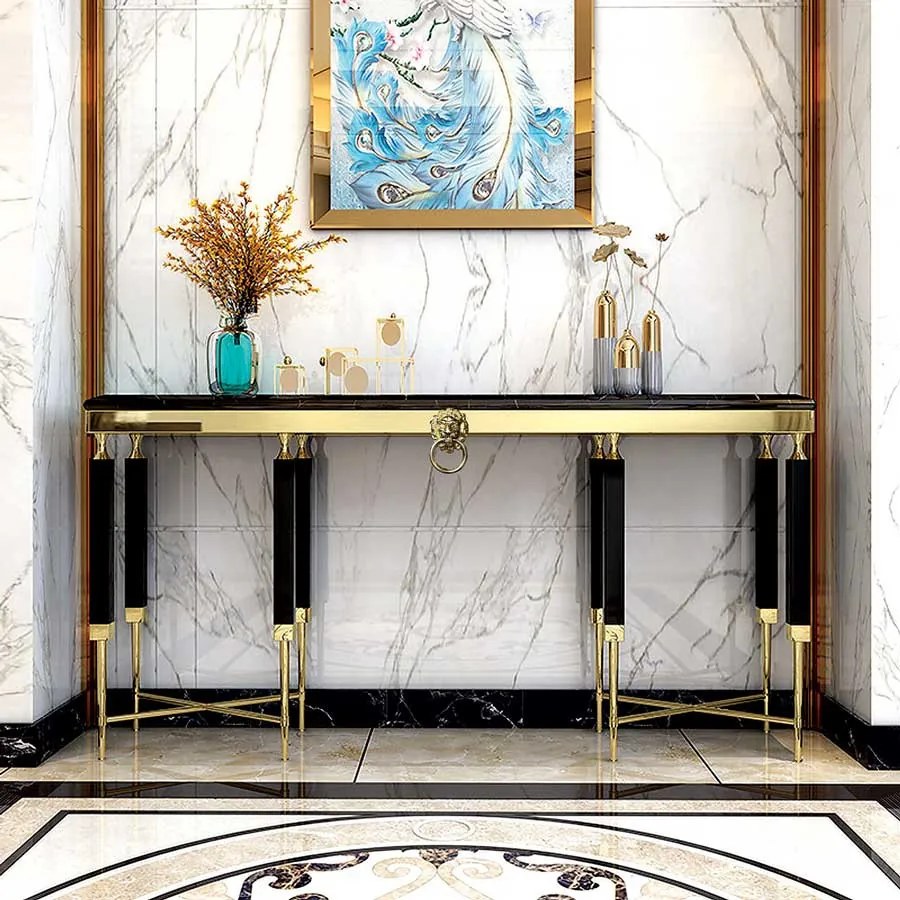 Consola Monaco negru/gold – H85 cm