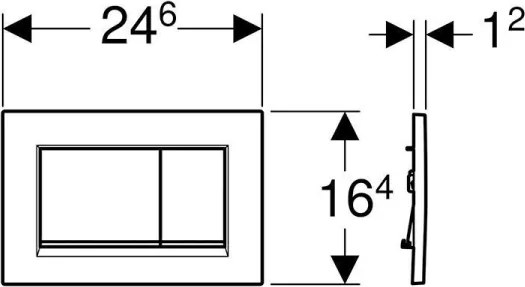 Geberit 115.883.16.1 - Plăcuță de acționare Sigma30, 24,6 x 16,4 cm, negru mat
