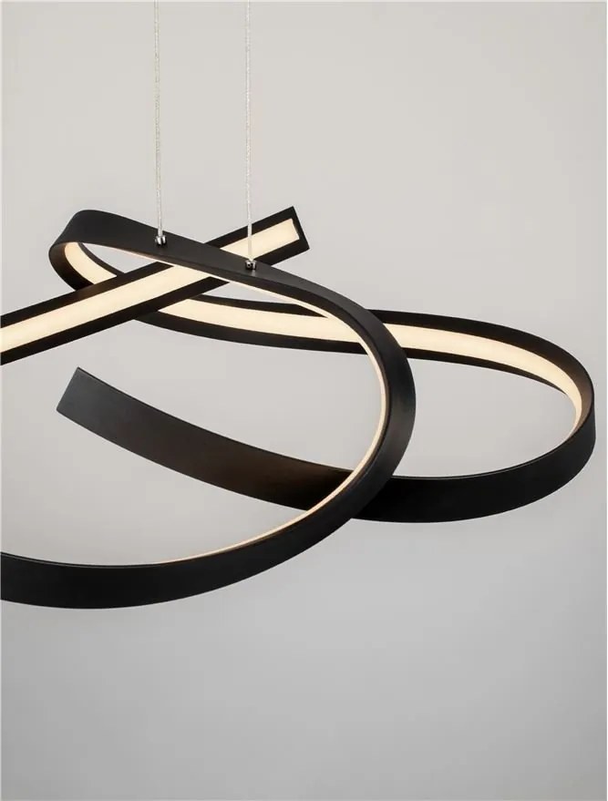 Lustra suspendata LED CCT OLIA aluminiu negru