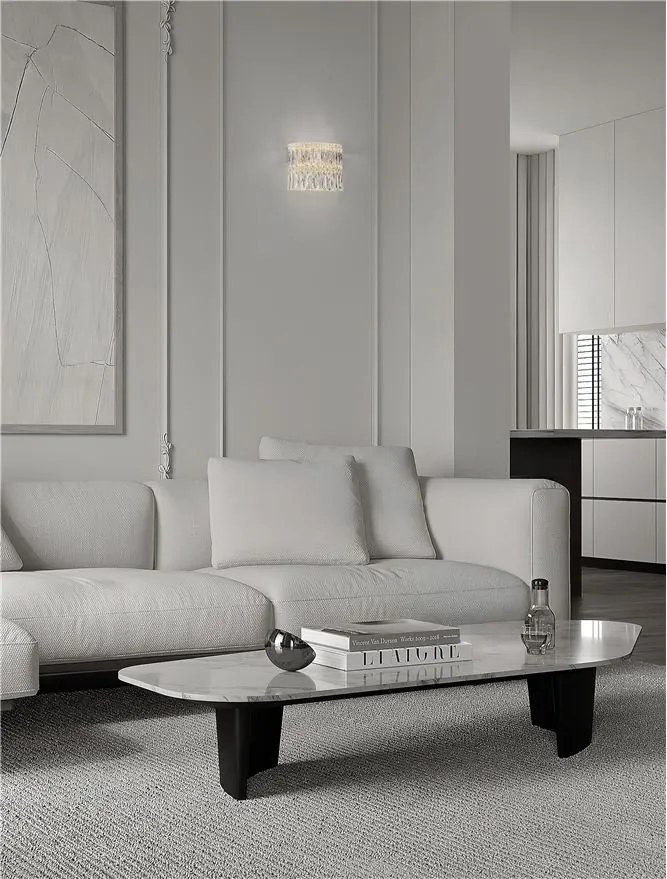 Aplica de perete LED crom, cristale sticla NUVIA