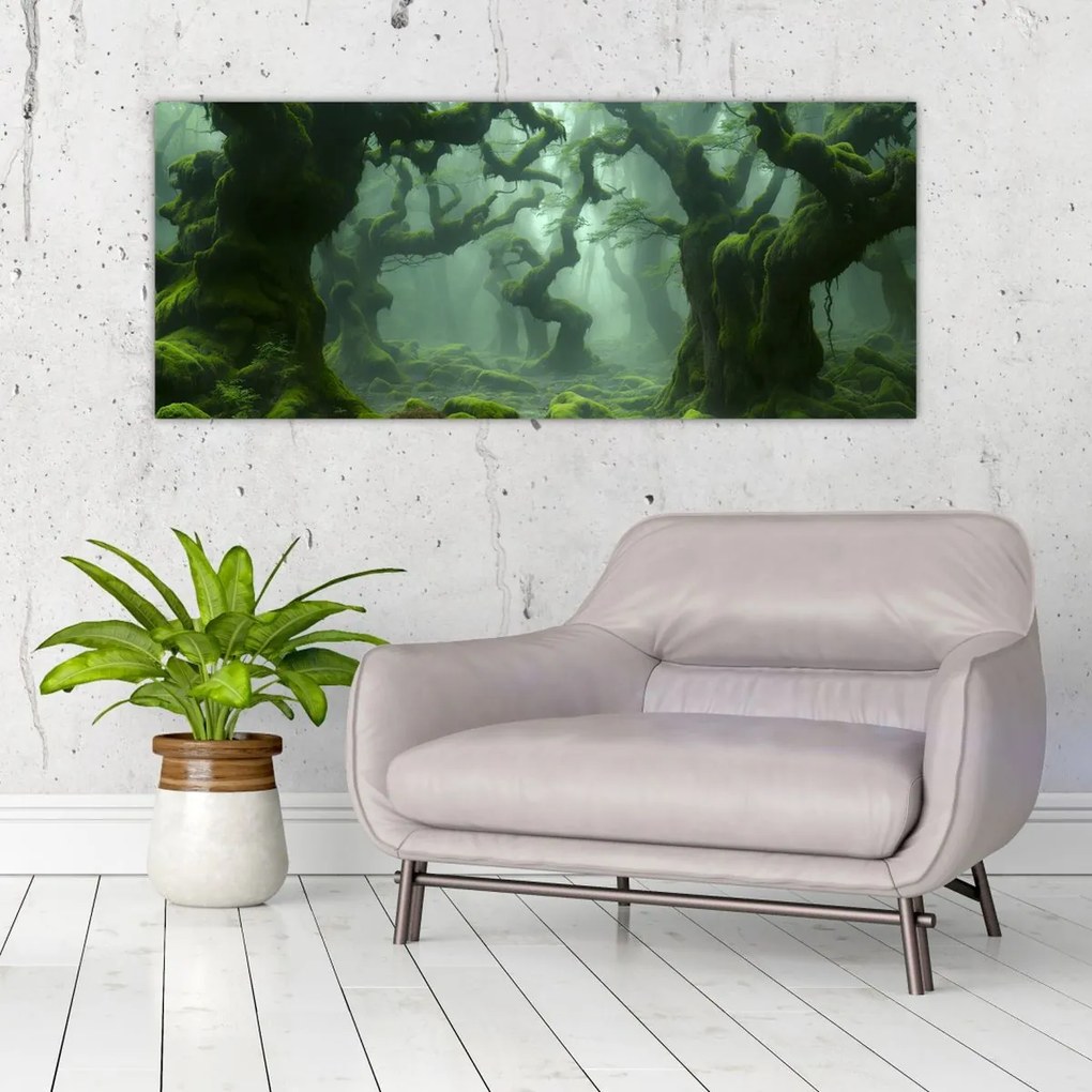 Tablou - O pădure acoperită de mușchi (120x50 cm)