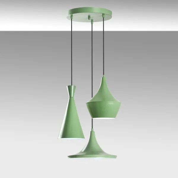 Lustră pe cablu TOM, 3x E27, 40W, 230V, verde