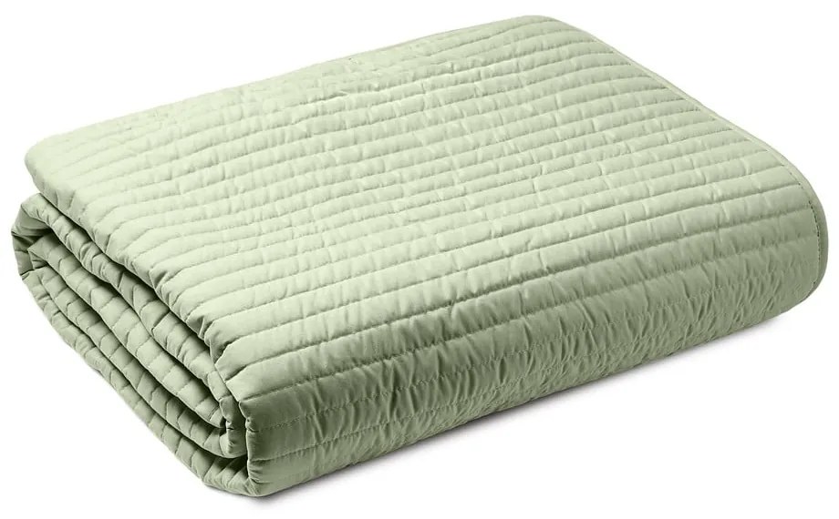 Cuvertură verde matlasată pentru pat dublu 220x230 cm Quilted Lines – Bianca