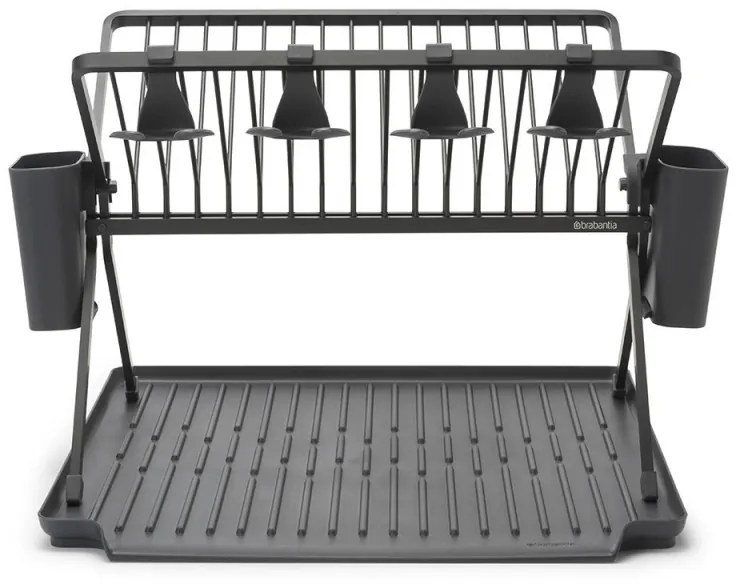 Uscator de vase pliabil Brabantia SinkSide 1004151, Suport pentru ustensile, Rezistent la coroziune, Gri inchis