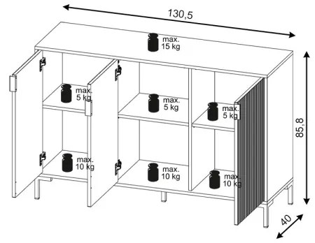 Comodă FLOP neagră