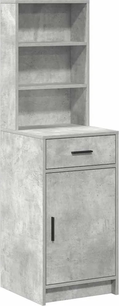 vidaXL Bufet cu sertar Gri din beton 40 x 40,5 x 135 cm Lemn compozit