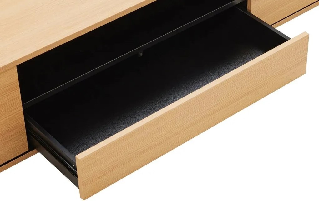 Comoda TV suspendata LOFT 150cm natur/ negru