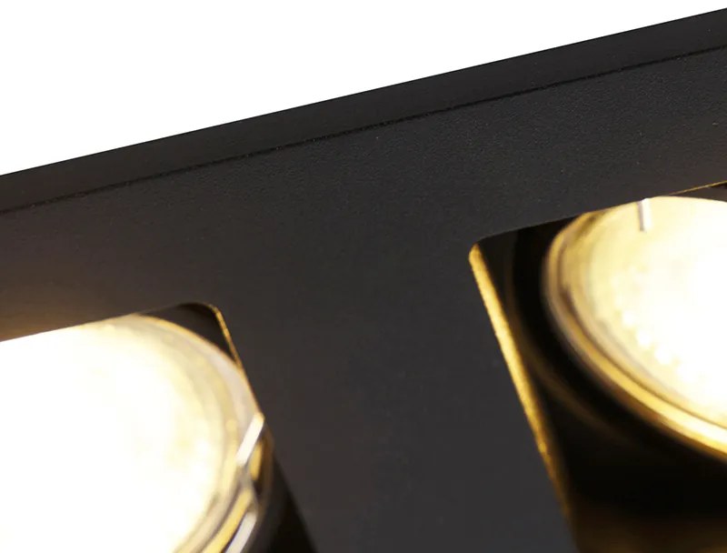 Spot incăstrat negru dreptunghiular 2 lumini - Qure