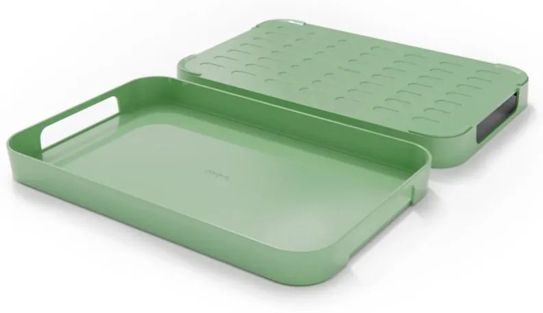 Tava pentru servit Trebonn Pile XL 1723113, 51x32.5 cm, Melamina, Verde