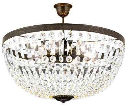 Lustră de cristal pe tijă Orion DL 7-542/6 ARILA 6xE27/60W/230V d. 60 cm maro/patină