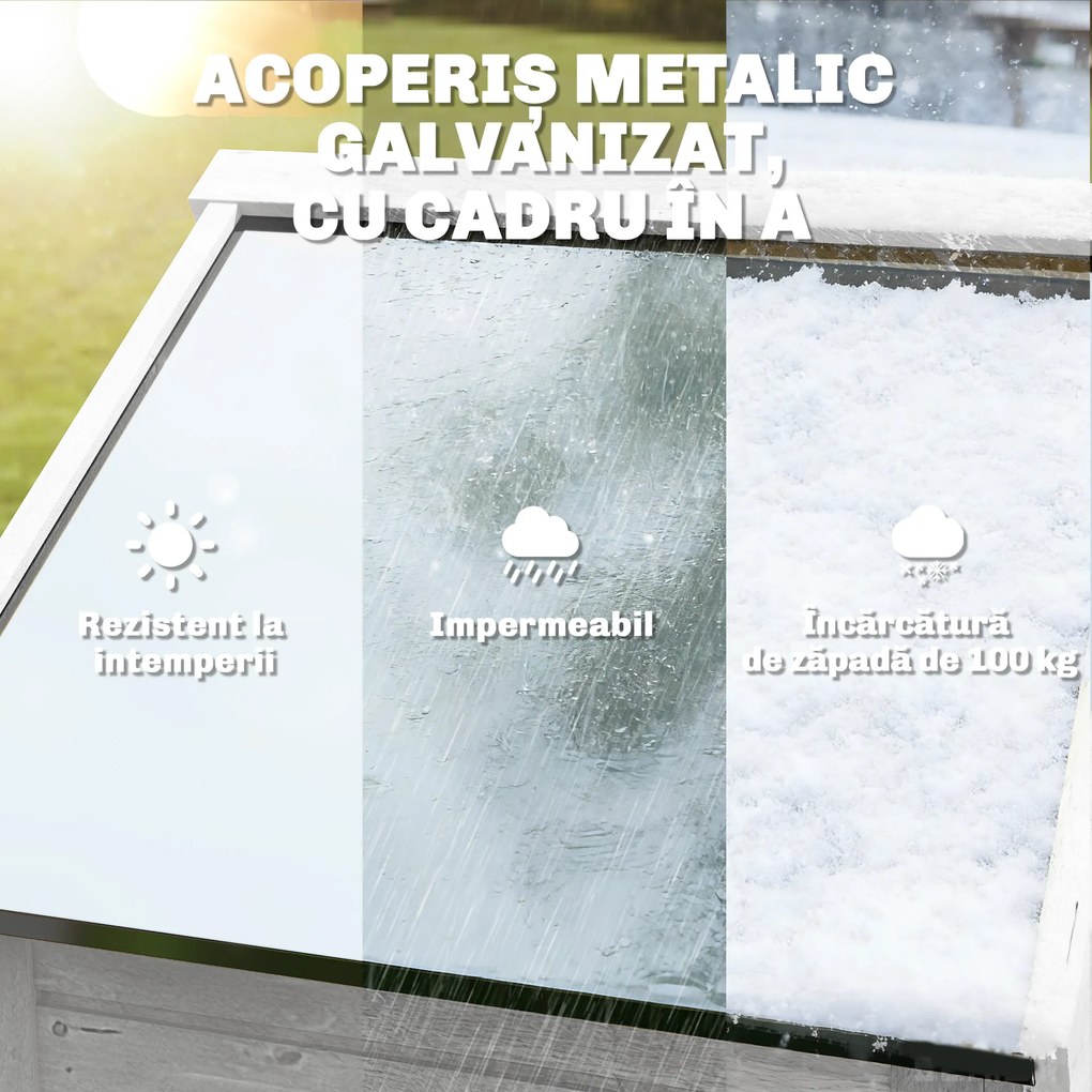 Outsunny Căsuță de Grădină din Lemn, Depozit cu Rafturi Reglabile și Acoperiș Zincat | Aosom Romania