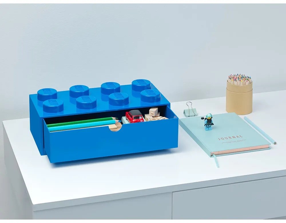 Cutie cu sertar pentru birou LEGO®, 31 x 16 cm, albastru