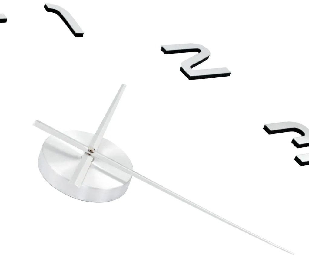 Ceas de perete 3D, argintiu, 100 cm, XXL, design modern Argintiu