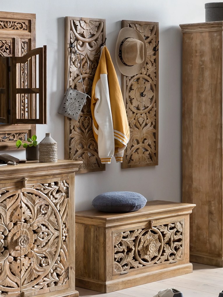 Pantofar din lemn de mango Lakadee 80x40x50 cm, 6 perechi de pantofi