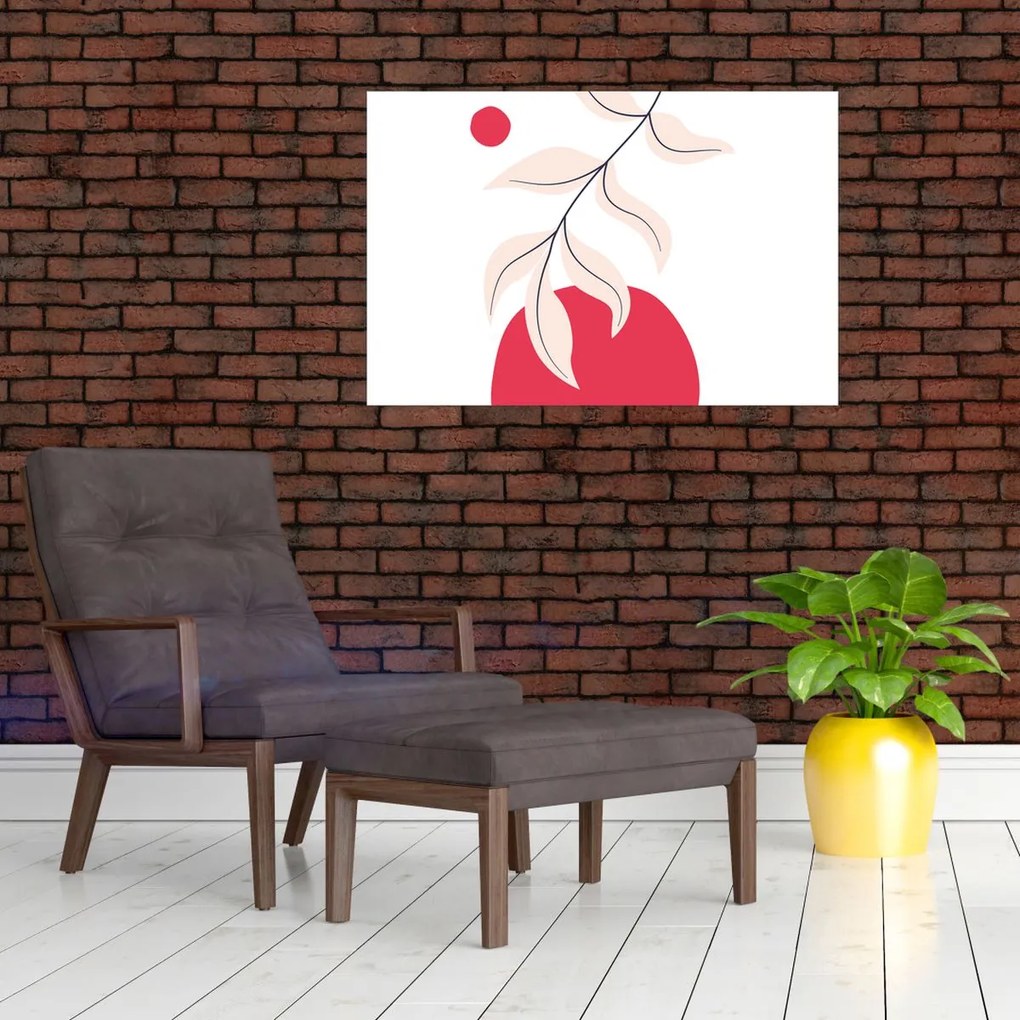 Tablou - Abstracție florală roz N⁰2 (90x60 cm)