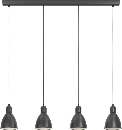 Eglo 55244 - Candelabru suspendat pe cablu PRIDDY 4xE27/60W/230V negru