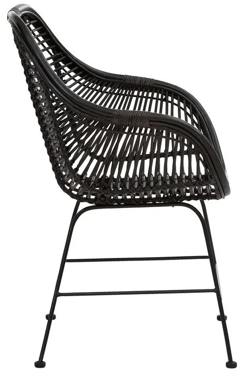 Scaune de dining negre 2 buc. din ratan Kiran - Støraa