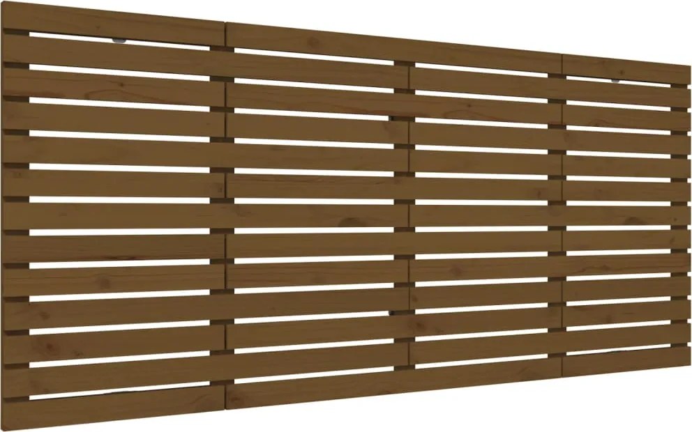 vidaXL Tăblie de pat pentru perete, maro miere, 156x3x91,5 cm lemn pin