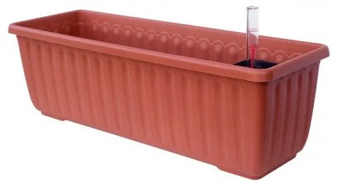 Ghiveci cu sistem auto-udare maro, lungime 40 cm Siesta - Plastia