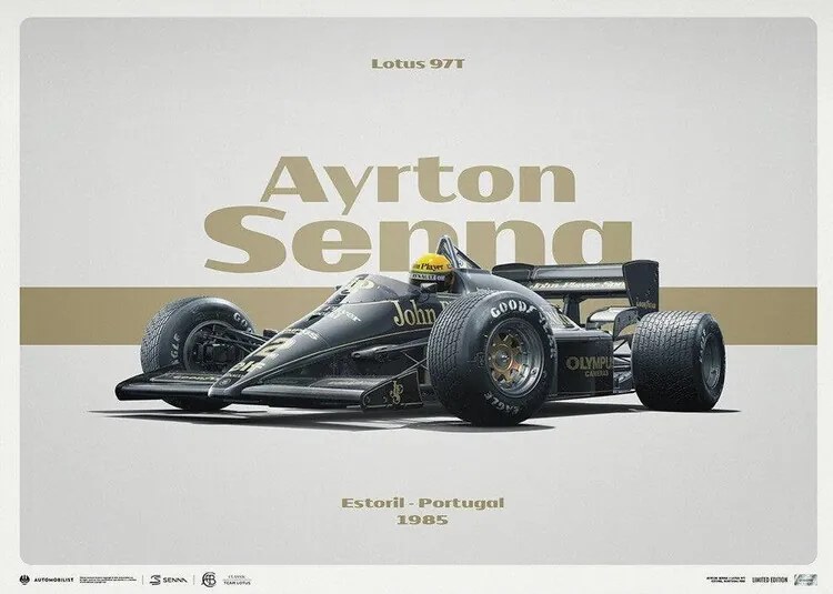 Imprimare de artă Lotus 97T - Ayrton Senna - Horizontal Tribute - Estoril, 1985, Automobilist