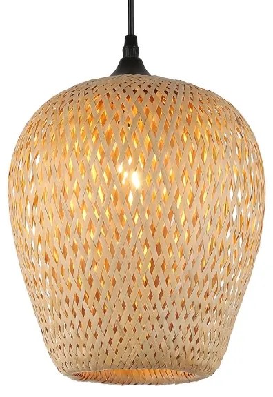 Lustră pe cablu ALMA 1xE27/60W/230V d. 23 cm bambus
