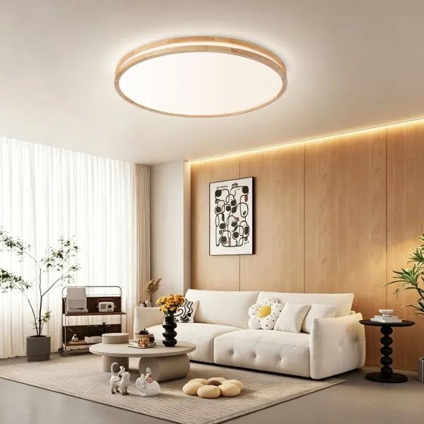 Brilagi - Lampă LED dimabilă MOLINA LED/100W/230V 3000-6000K stejar diam. 80 cm + telecomandă
