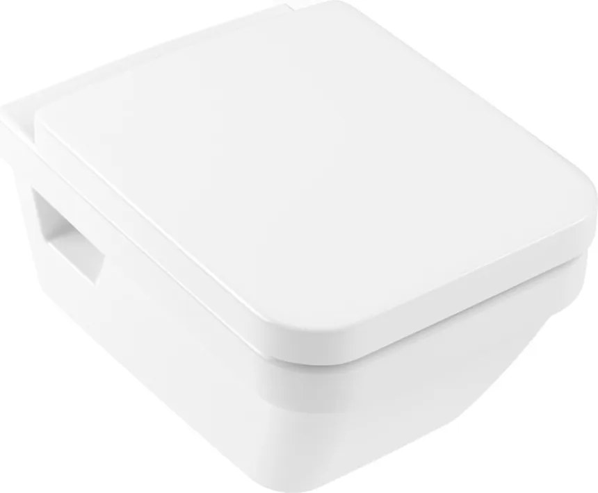 Set vas WC suspendat Villeroy&Boch Architectura Combi-Pack DirectFlush Rimless cu capac alb Alpin CeramicPlus