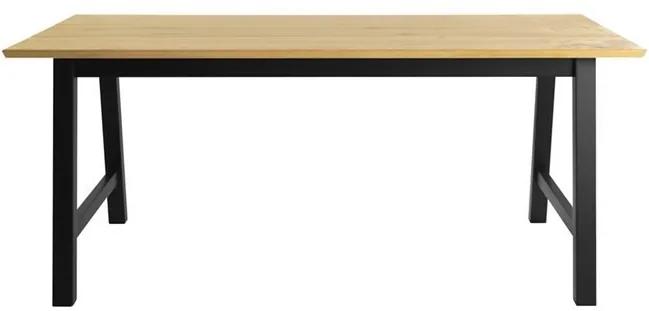 Masa dining maro/neagra din MDF si lemn 90x180 cm Elliot Actona Company