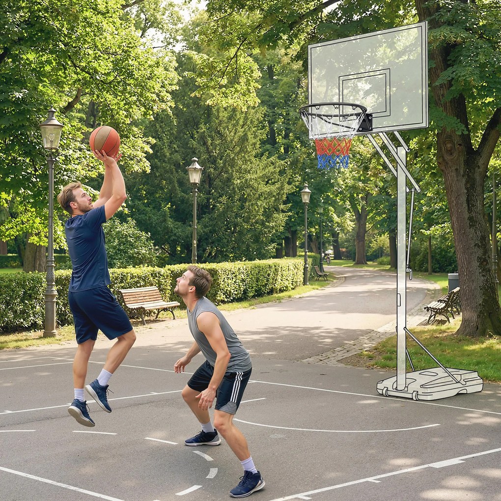 SPORTNOW Coș de baschet, inel suspendat pentru interior și exterior, pentru perete cu plasă rezistentă la intemperii | Aosom Romania