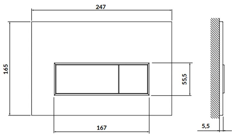 Clapeta actionare rezervor wc crom lucios Cersanit Opti B1 Crom lucios
